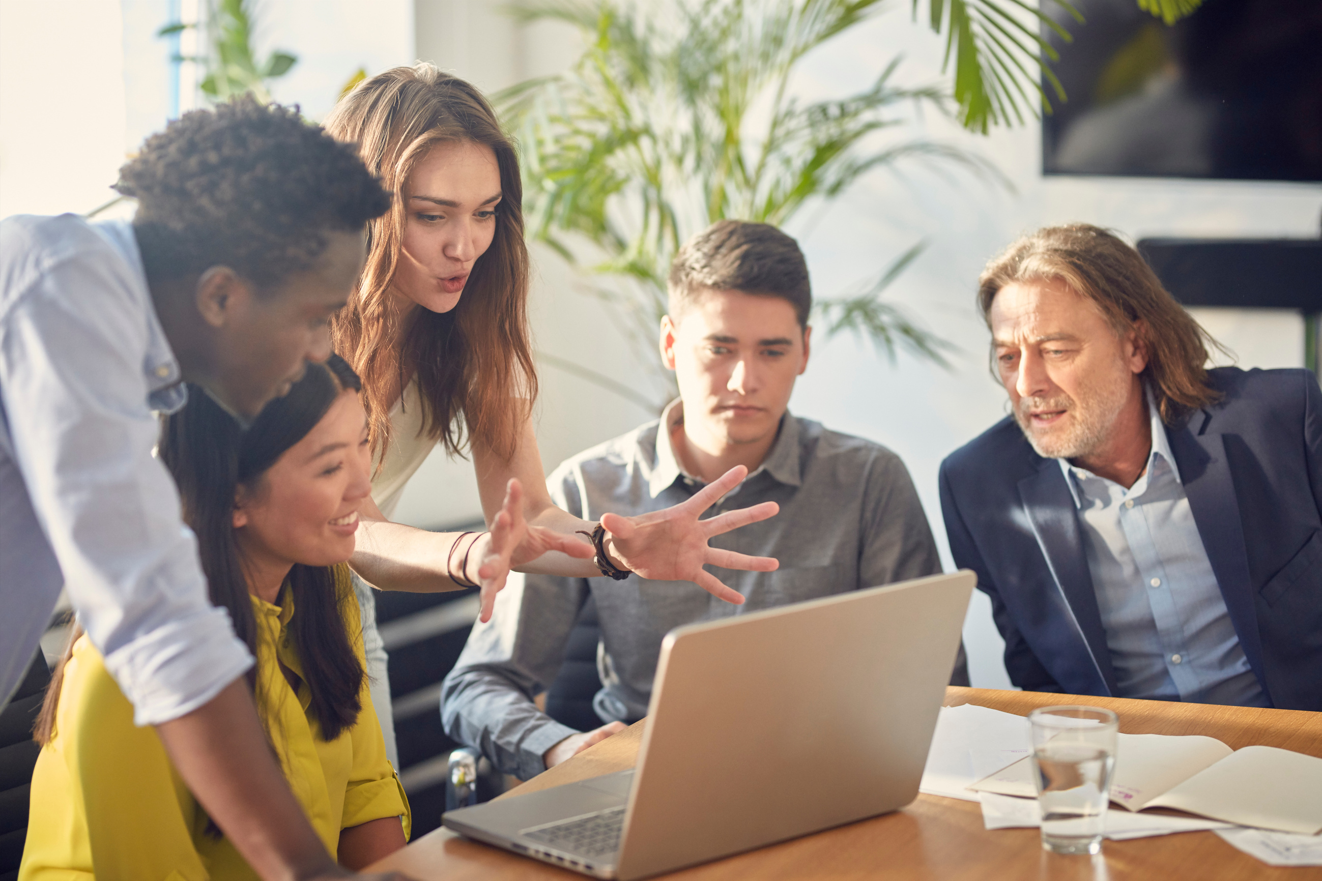 Business professionals collaborating